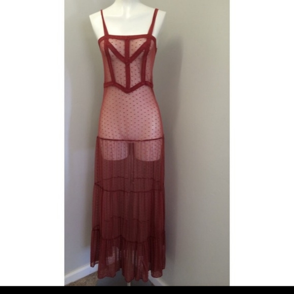 Free People point d'espirit sheer swiss dot maxi - Picture 1 of 13